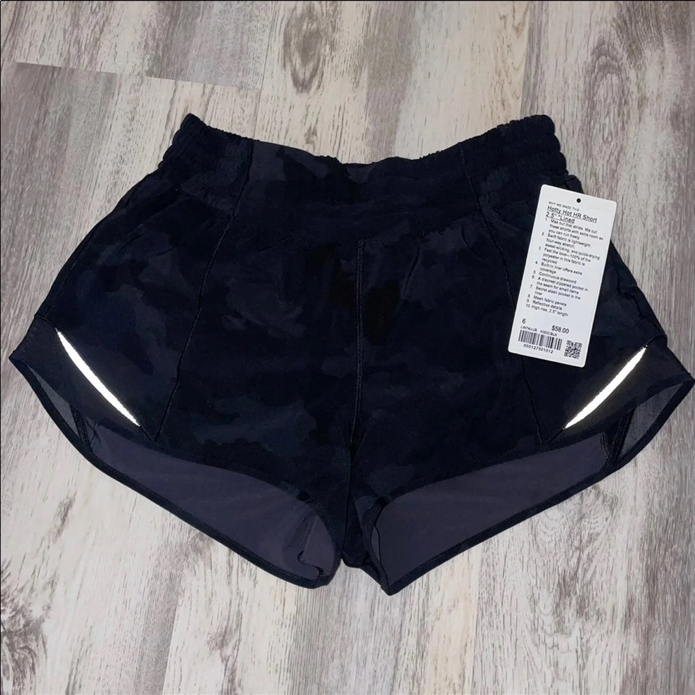 SOLD lululemon camo hotty hot high rise shorts